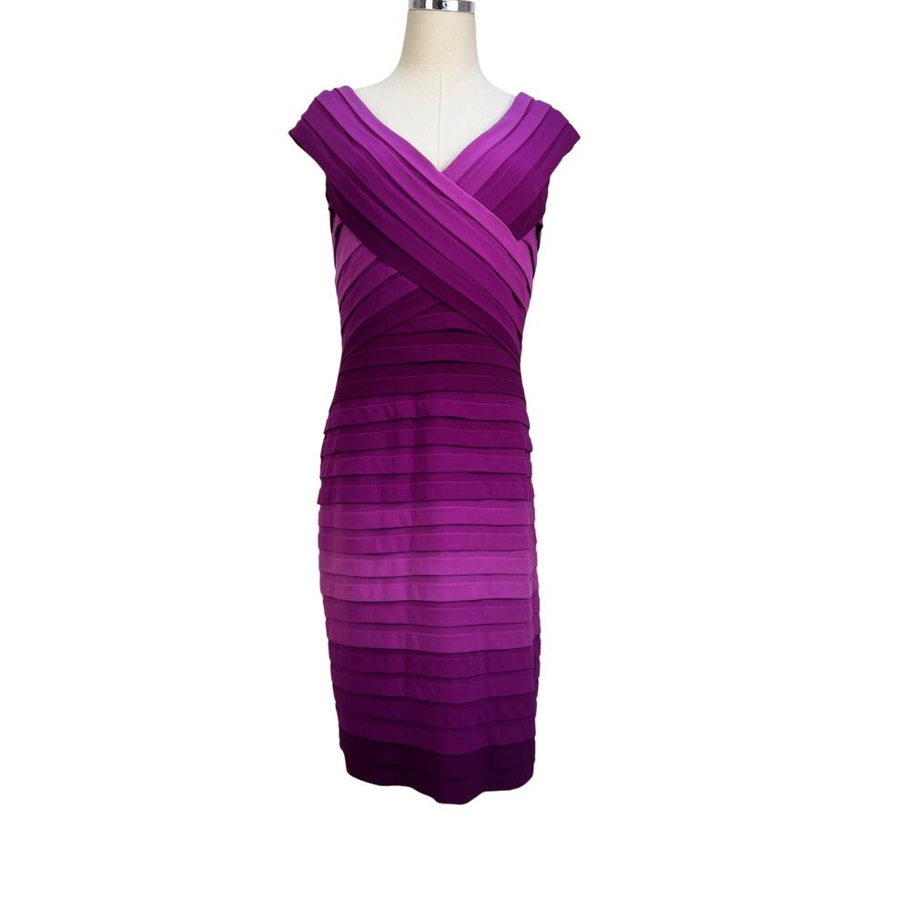 Tadashi Shoji Purple Ombre Mini Sheath Dress